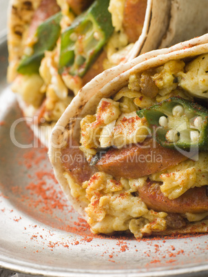 Goan Style Eggs wrapped in a Chapatti