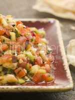 Dish of Cucumber with Papadoms