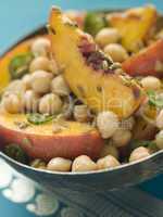 Bowl of Chick Pea and Peach Salad