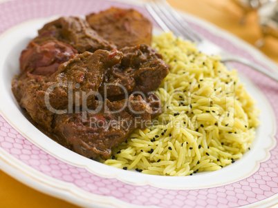 Meat Vindaloo with Pilau Rice