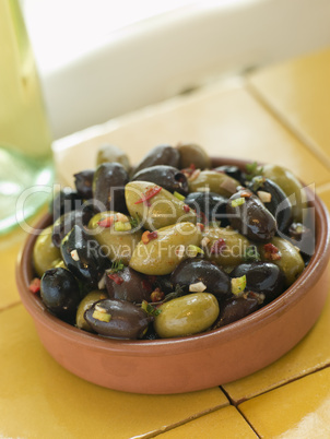 Dish of Mixed Marinated Olives