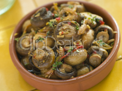 Garlic and Chilli Marinated Mushrooms