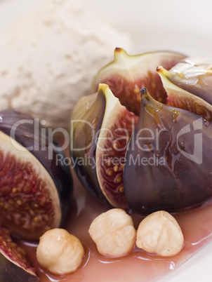 Roasted Figs with Hazelnut Cream