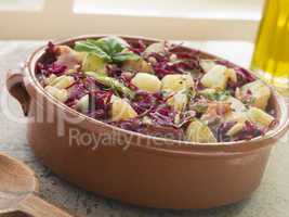 Potato Bacon and Pickled Red Cabbage Salad