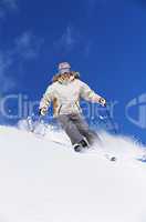 Young woman skiing