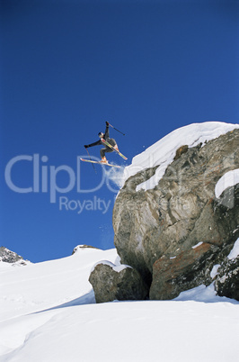 Skier jumping