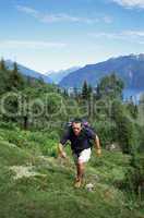 Man hiking in the great outdoors,