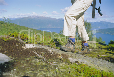 Close-up of woman hiking in the great outdoors,