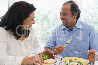 A Middle Eastern couple enjoying a meal together