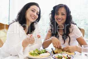 Two women enjoying a meal together