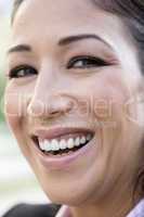 Close-up of woman laughing