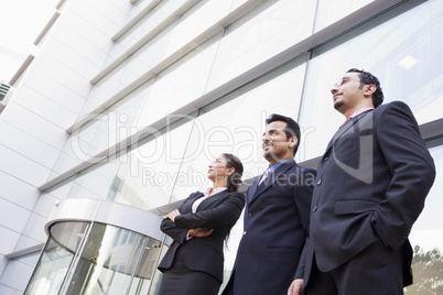 Group of business people outside office