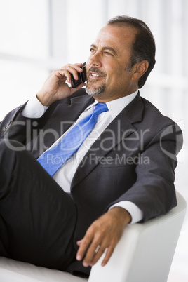 Businessman talking on mobile phone