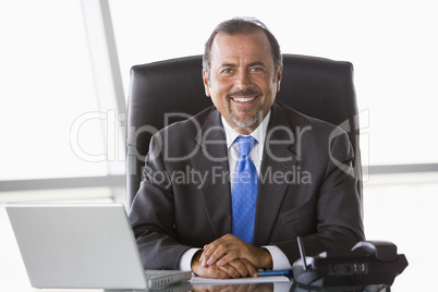 Businessman working at desk