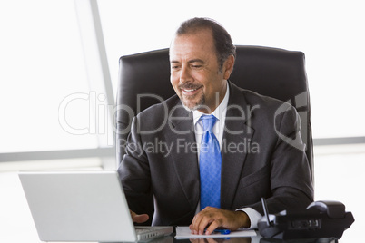 Businessman working at desk