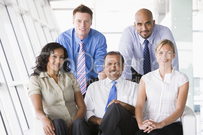 Businesspeople sitting in lobby