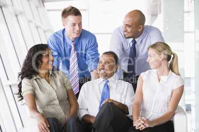 Group of businesspeople in lobby