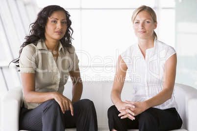 Businesswomen sitting in lobby