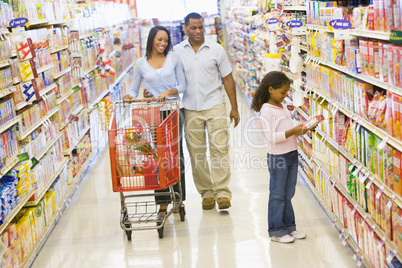 Family grocery shopping