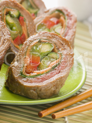 Beef and Vegetable Rolls