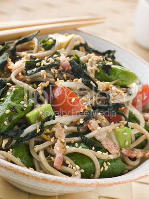 Green Tea and Soba Noodle Salad with Wakame Seaweed