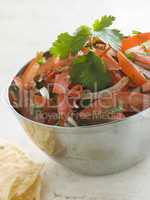 Dish of Tomato Red Onion and Coriander Relish