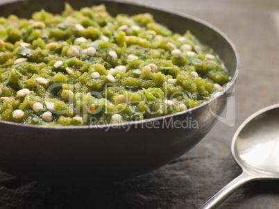 Dish of Green Chilli Curry