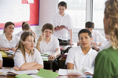 High school students in class