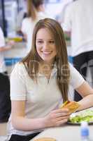 High school students eating in the school cafeteria