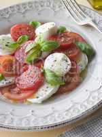 Tomato Mozzarella Cheese and Basil Salad