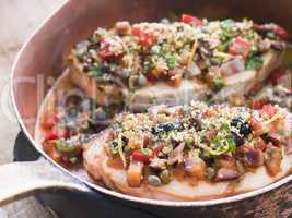 Baked Sicilian Swordfish in a Copper pan