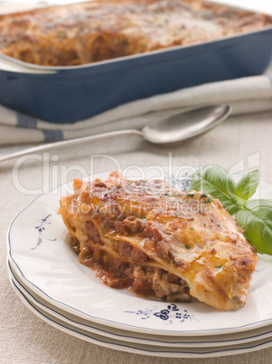 Portion of Lasagne with Basil