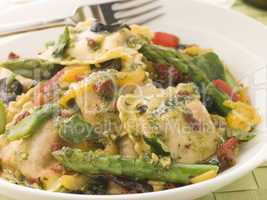 Roasted Vegetable Ravioli with Pesto Dressing Sun Blushed Tomato