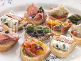 Plated Selection of Crostini