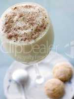 Glass of Zabaglione with Amaretti Biscuits