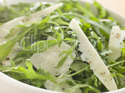 Salad of Roquette Leaves and Parmesan Shavings with Olive Oil