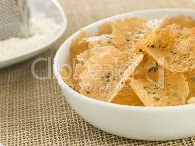 Dish of Parmesan Crisps