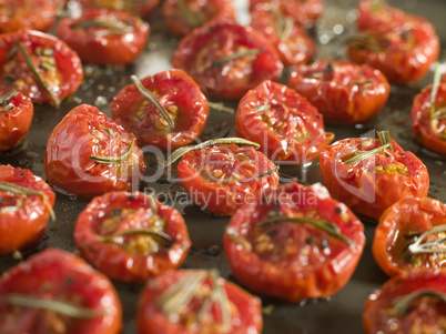 Tray of Oven Dried Tomatoes