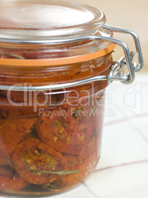 Oven Dried Tomatoes in a Jar