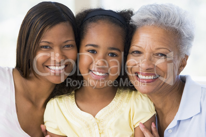 Grandmother with adult daughter and grandchild