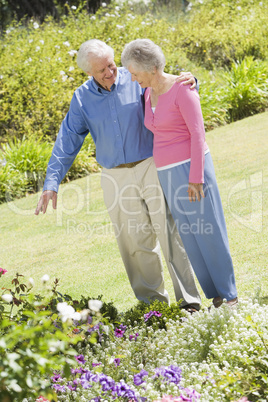 Senior couple in garden