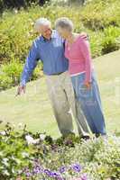 Senior couple in garden