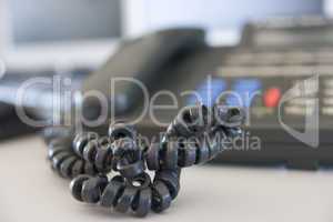 Shot of a telephone cord
