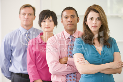 Business team standing indoors