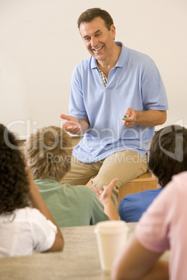 College teacher giving a lecture