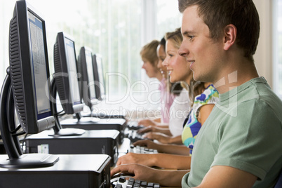 College students in a computer lab
