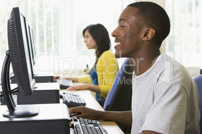 College students in a computer lab