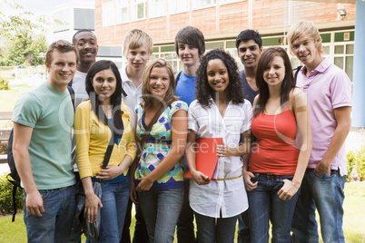 Group of college students on campus