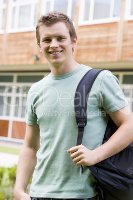 Male college student on campus