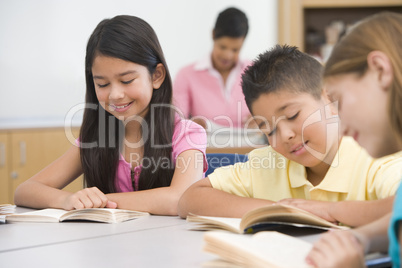 Group of elementary school pupils in class